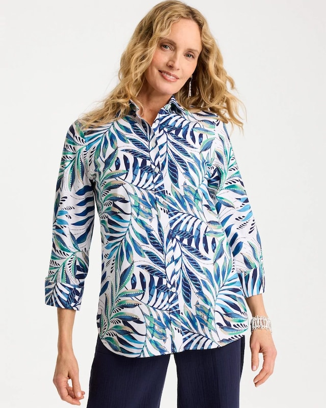 Palm No Iron Stretch Shirt - image 1